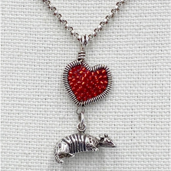 Sterling Silver Armadillo Pendant Necklace Unique Strange Unusual Necklace - Picture 1 of 12